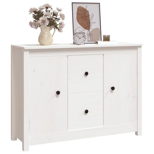vidaXL Skänk vit 100x35x74 cm massiv furu - Skänkar & serveringsbord