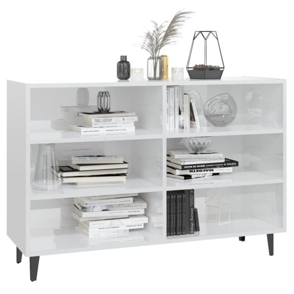 vidaXL Skänk vit högglans 103,5x35x70 cm konstruerat trä - Skänkar & serveringsbord