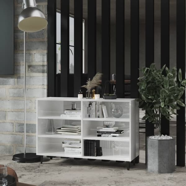 vidaXL Skänk vit högglans 103,5x35x70 cm konstruerat trä - Skänkar & serveringsbord