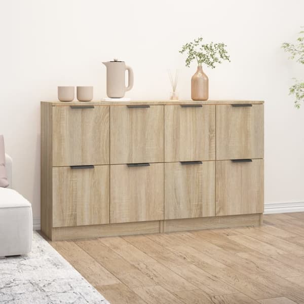 vidaXL skænke 2 stk. 60x30x70 cm konstrueret træ sonoma-eg -  Skænke