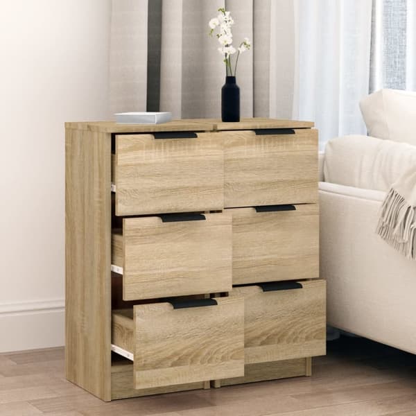vidaXL Senkit 2 kpl Sonoma-tammi 30x30x70 cm tekninen puu - Tarjoilupöydät & senkit