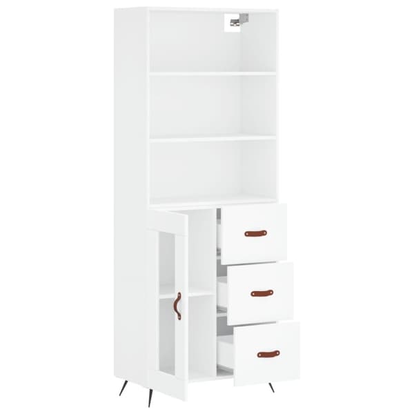 vidaXL Högskåp vit 69,5x34x180 cm konstruerat trä - Skänkar & serveringsbord