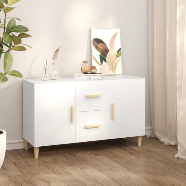 vidaXL Senkki valkoinen 100x36x60 cm tekninen puu - Tarjoilupöydät & senkit