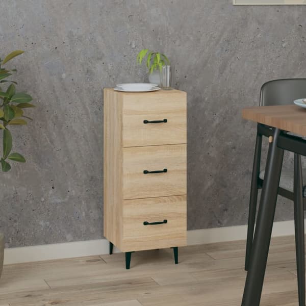 vidaXL Skänk sonoma-ek 34,5x34x90 cm konstruerat trä -  Skänkar & serveringsbord