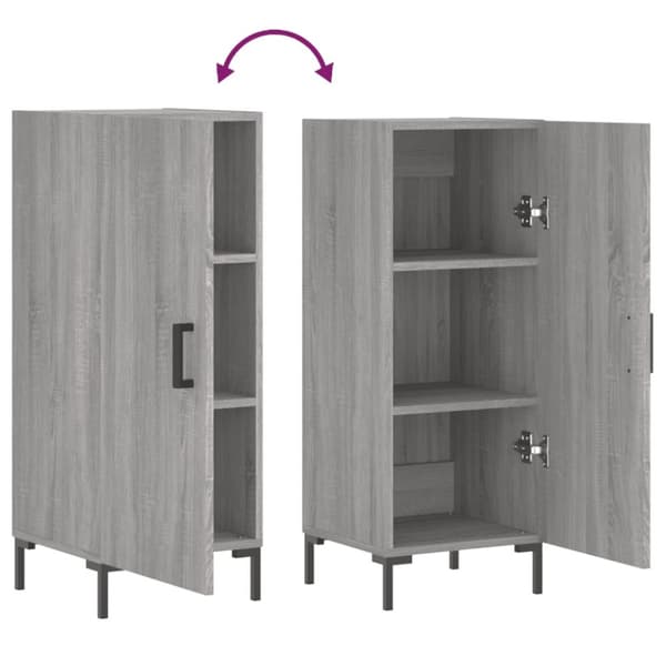 vidaXL skænk 34,5x34x90 cm konstrueret træ grå sonoma-eg - Skænke