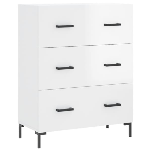 vidaXL Senkki korkeakiilto valkoinen 69,5x34x90 cm tekninen puu -  Tarjoilupöydät & senkit