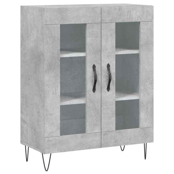 vidaXL Senkki betoninharmaa 69,5x34x90 cm tekninen puu -  Tarjoilupöydät & senkit