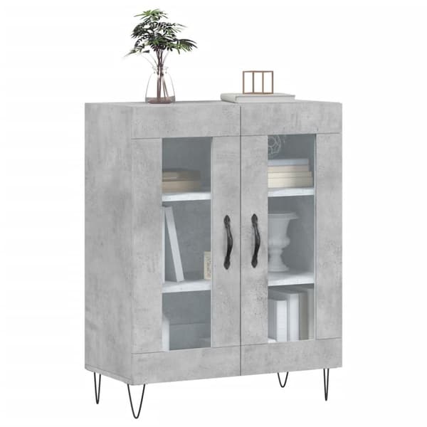 vidaXL Senkki betoninharmaa 69,5x34x90 cm tekninen puu -  Tarjoilupöydät & senkit