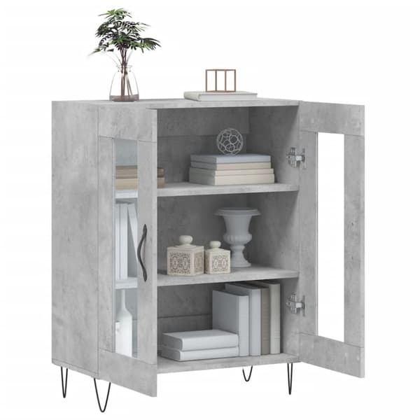 vidaXL Senkki betoninharmaa 69,5x34x90 cm tekninen puu -  Tarjoilupöydät & senkit