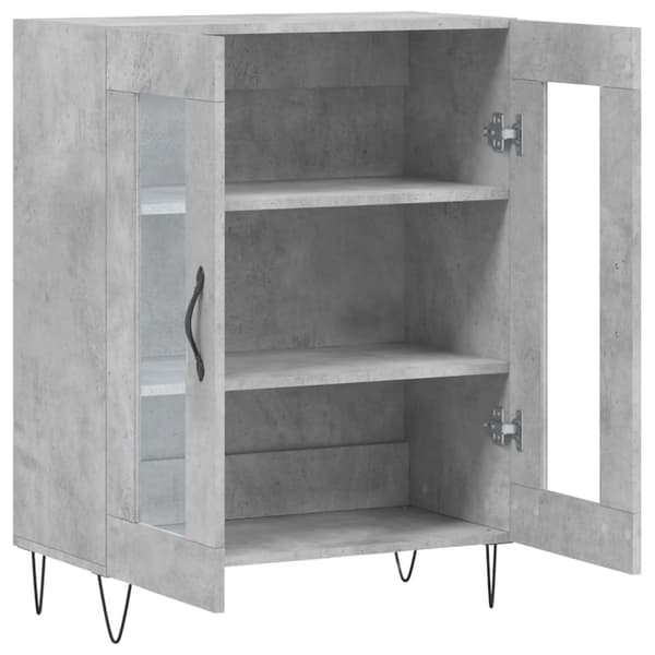 vidaXL Senkki betoninharmaa 69,5x34x90 cm tekninen puu -  Tarjoilupöydät & senkit