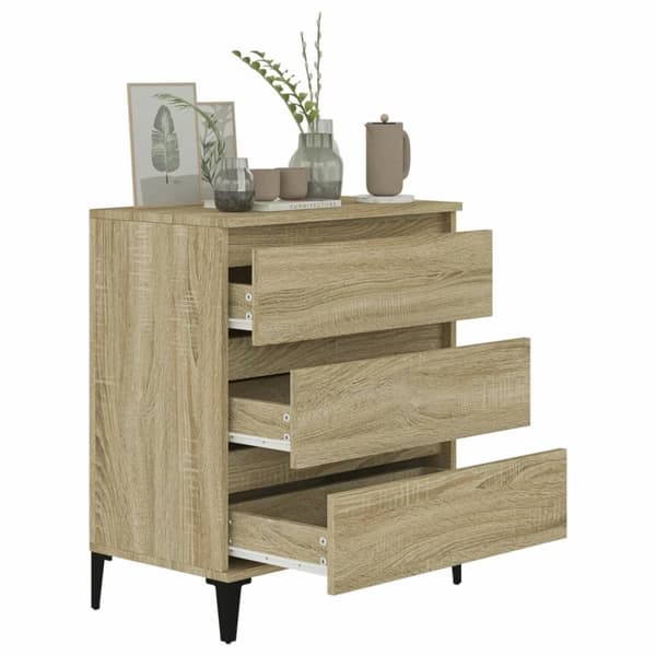 vidaXL Senkki Sonoma tammi 60x35x70 cm tekninen puu - Tarjoilupöydät & senkit