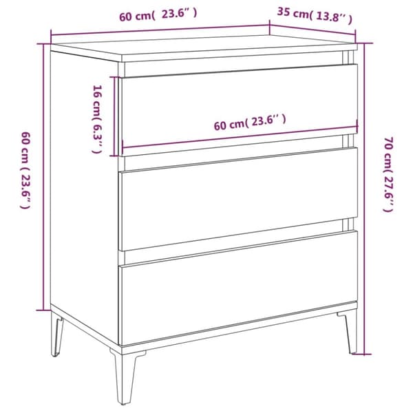 vidaXL Senkki Sonoma tammi 60x35x70 cm tekninen puu - Tarjoilupöydät & senkit