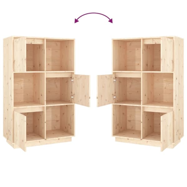 vidaXL højskab 74x35x117 cm massivt fyrretræ - Skænke