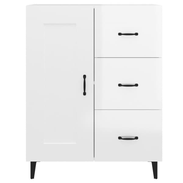 vidaXL Skänk vit högglans 69,5x34x90 cm konstruerat trä -  Skänkar & serveringsbord