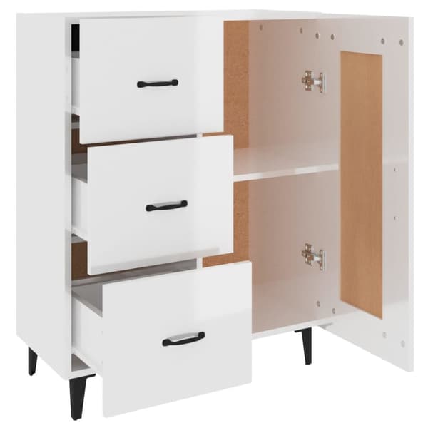 vidaXL Skänk vit högglans 69,5x34x90 cm konstruerat trä -  Skänkar & serveringsbord