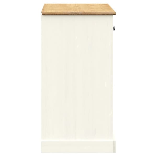 vidaXL Senkki laatikoilla VIGO 113x40x75 cm valkoinen täysi mänty - Tarjoilupöydät & senkit