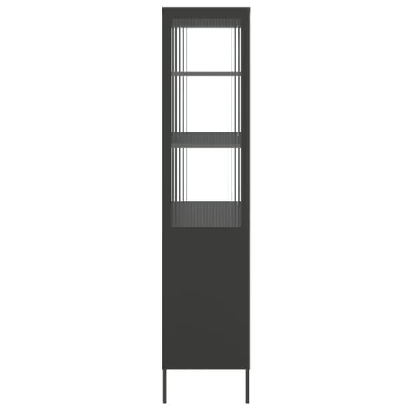 vidaXL Kaappi musta 90x40x180 cm lasi ja teräs -  Tarjoilupöydät & senkit