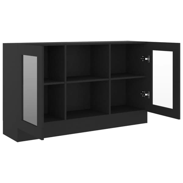 vidaXL Vitrinskåp svart 120x30,5x70 cm konstruerat trä -  Skänkar & serveringsbord