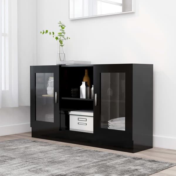 vidaXL Vitrinskåp svart 120x30,5x70 cm konstruerat trä -  Skänkar & serveringsbord