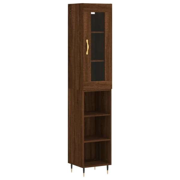vidaXL skab 34,5x34x180 cm konstrueret træ brun egetræsfarve -  Skænke