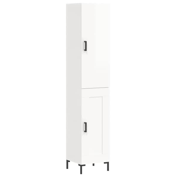 vidaXL skab 34,5x34x180 cm konstrueret træ hvid højglans -  Skænke
