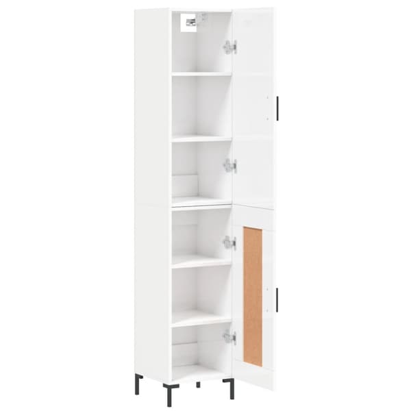vidaXL skab 34,5x34x180 cm konstrueret træ hvid højglans - Skænke
