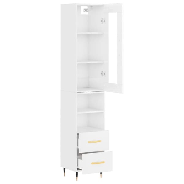vidaXL skab 34,5x34x180 cm konstrueret træ hvid højglans -  Skænke
