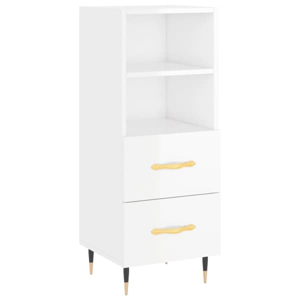 vidaXL skab 34,5x34x180 cm konstrueret træ hvid højglans -  Skænke