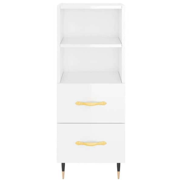 vidaXL skab 34,5x34x180 cm konstrueret træ hvid højglans -  Skænke
