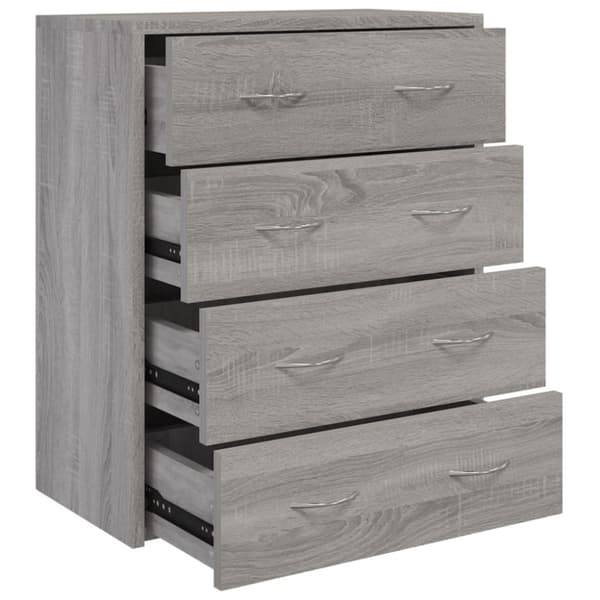 vidaXL Skänk med 4 lådor 60x30,5x71 cm grå sonoma -  Skänkar & serveringsbord