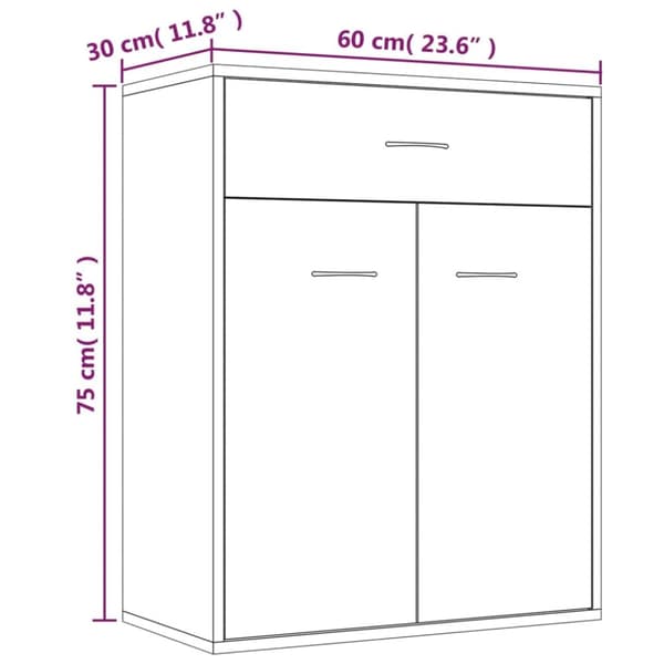 vidaXL skænk 60x30x75 cm konstrueret træ grå sonoma-eg - Skænke