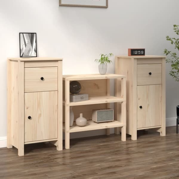 vidaXL Skänkar 2 st 40x35x80 cm massiv furu - Skänkar & serveringsbord