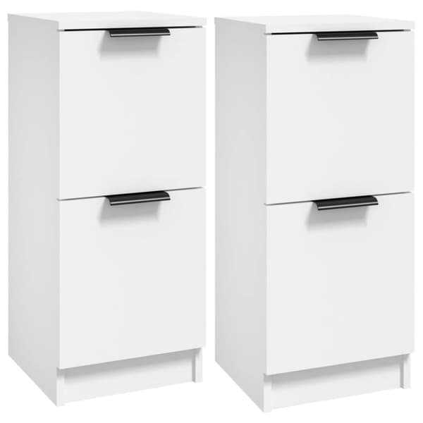 vidaXL skænke 2 stk. 30x30x70 cm konstrueret træ hvid - Skænke