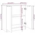 Miniatyrbillede 7 af 8: vidaXL skænke 2 stk. 60x30x70 cm konstrueret træ grå -  Skænke