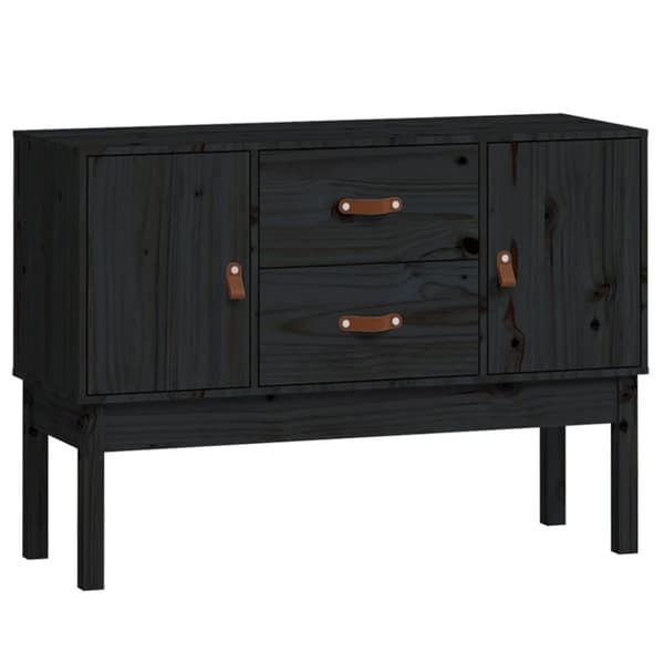 vidaXL Skänk svart 110x40x78 cm massiv furu -  Skänkar & serveringsbord