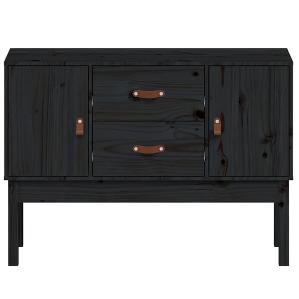 vidaXL Skänk svart 110x40x78 cm massiv furu -  Skänkar & serveringsbord