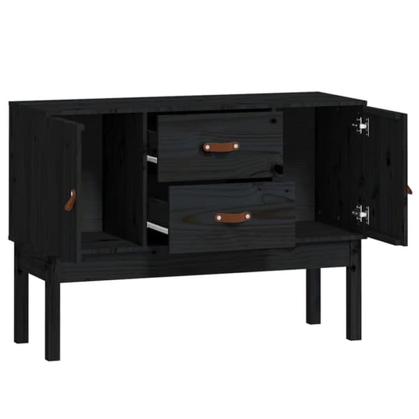 vidaXL Skänk svart 110x40x78 cm massiv furu - Skänkar & serveringsbord