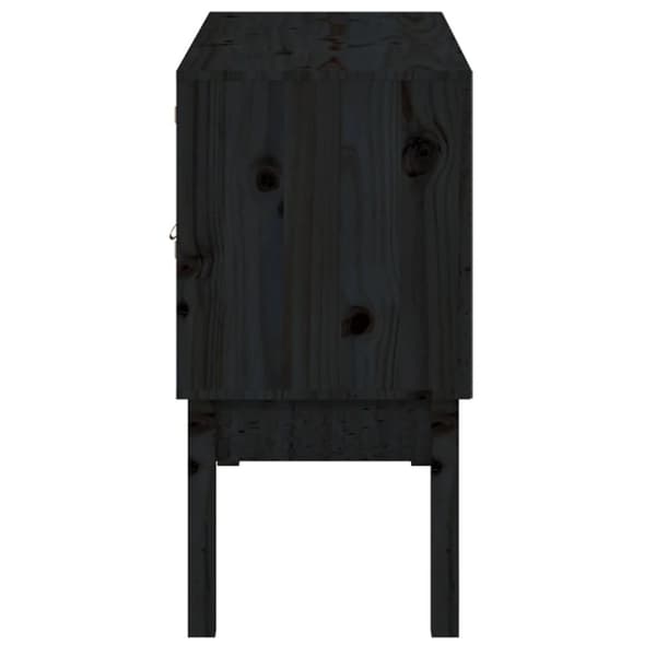 vidaXL Skänk svart 110x40x78 cm massiv furu - Skänkar & serveringsbord