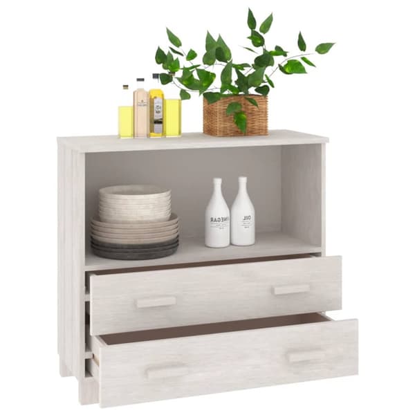 vidaXL Sivupöytä HAMAR valkoinen 85x35x80 cm täysi mänty -  Tarjoilupöydät & senkit