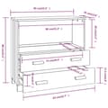 Pikkukuva 10 / 11: vidaXL Sivupöytä HAMAR valkoinen 85x35x80 cm täysi mänty -  Tarjoilupöydät & senkit