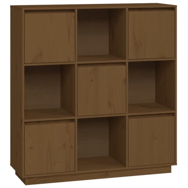 vidaXL højskab 110,5x35x117 cm massivt fyrretræ gyldenbrun -  Skænke