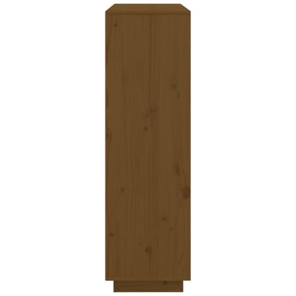 vidaXL højskab 110,5x35x117 cm massivt fyrretræ gyldenbrun -  Skænke