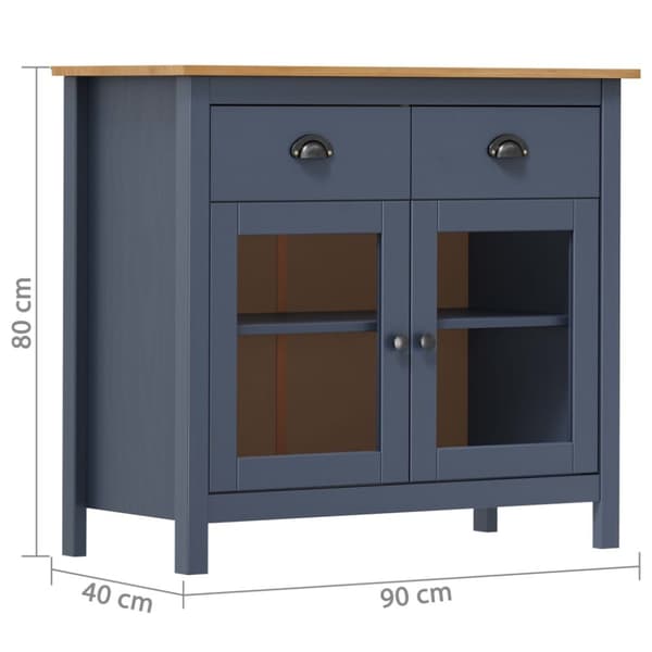 vidaXL Lipasto Hill harmaa 90x40x80 cm täysi mänty - Tarjoilupöydät & senkit