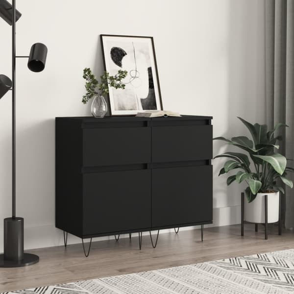 vidaXL Byråer 2 st svart 40x35x70 cm konstruerat trä - Skänkar & serveringsbord