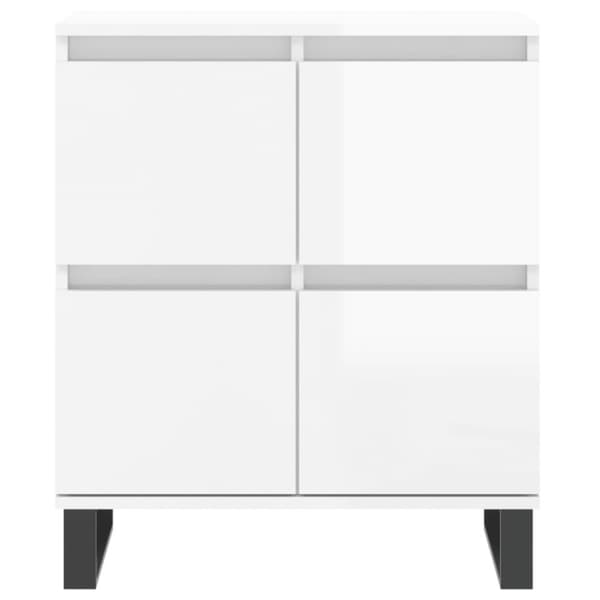 vidaXL Senkki korkeakiilto valkoinen 60x35x70 cm tekninen puu - Tarjoilupöydät & senkit