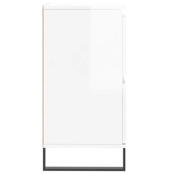 vidaXL Senkki korkeakiilto valkoinen 60x35x70 cm tekninen puu - Tarjoilupöydät & senkit