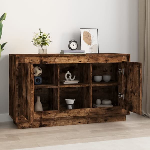 vidaXL Byrå rökfärgad ek 102x35x60 cm konstruerat trä - Skänkar & serveringsbord