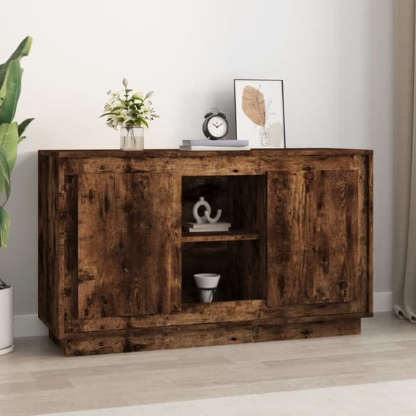 vidaXL Byrå rökfärgad ek 102x35x60 cm konstruerat trä - Skänkar & serveringsbord