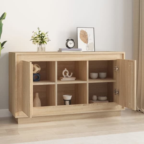 vidaXL Senkki Sonoma tammi 102x35x60 cm tekninen puu - Tarjoilupöydät & senkit
