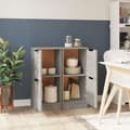 Miniatyrbild 4 av 11: vidaXL Byrå 2 st betonggrå 30x30x70 cm konstruerat trä -  Skänkar & serveringsbord